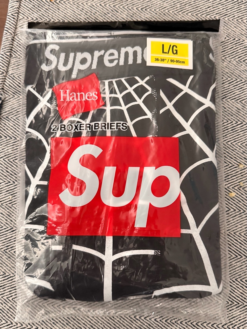 Hanes Black Boxer Briefs with Red Sup Logo